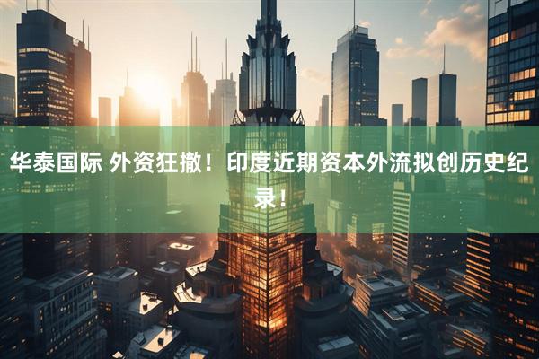 华泰国际 外资狂撤！印度近期资本外流拟创历史纪录！
